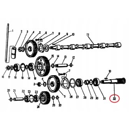 Shaft driving the injection pump for Ursus C 360