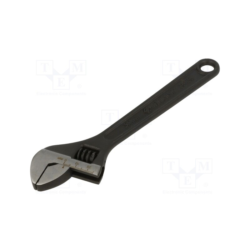 1 pcs x KING TONY - 3611-08P - Wrench, adjustable, 200mm, Max jaw capacity: 25mm, blackened keys