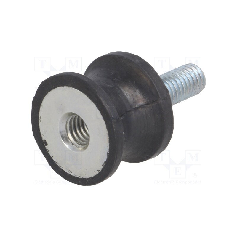 1 pcs x ELESA+GANTER - DVC.2-20-14-15-M6-18-40 - Vibration damper, M6, Ø: 20mm, rubber, L: 15mm, Thread len: 18mm