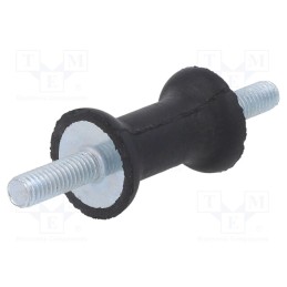 1 pcs x ELESA+GANTER - DVC.1-20-12-30-M6-18-70 - Vibration damper, M6, Ø: 20mm, rubber, L: 30mm, Thread len: 18mm