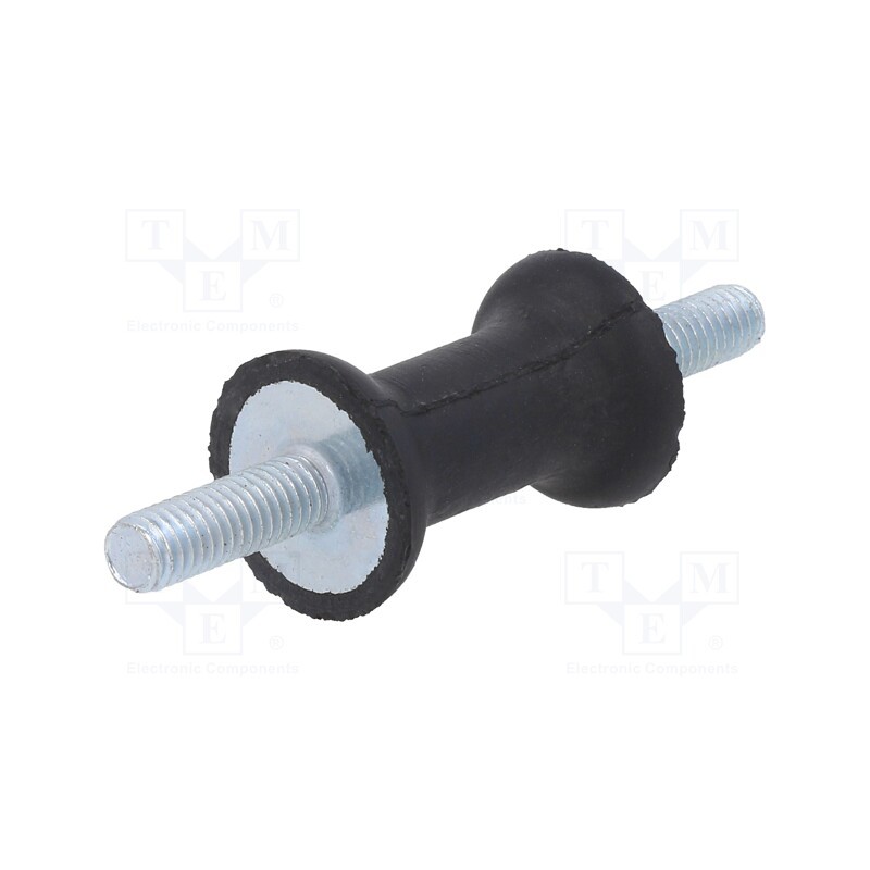 1 pcs x ELESA+GANTER - DVC.1-20-12-30-M6-18-70 - Vibration damper, M6, Ø: 20mm, rubber, L: 30mm, Thread len: 18mm