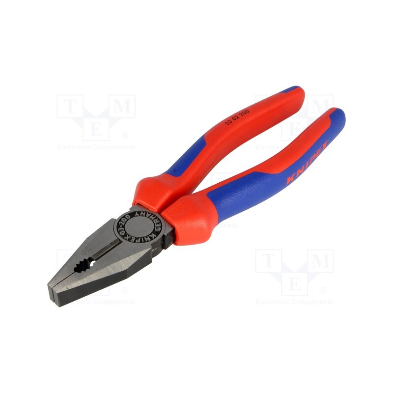 1 pcs x KNIPEX - 03 02 200 - Pliers, universal, 200mm, for bending, gripping and cutting