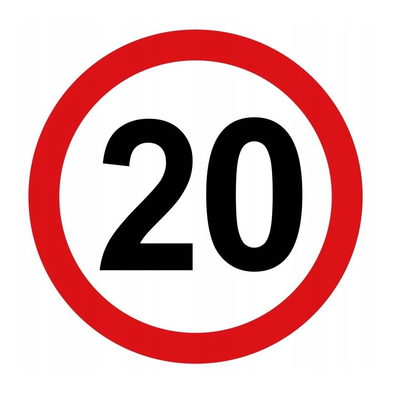 Sticker speed limit 20km sign width 20cm