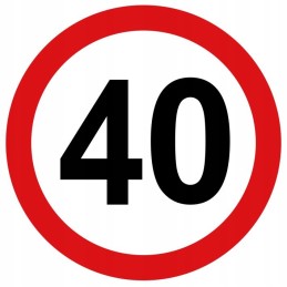 Sticker speed limit 40km sign width 20cm