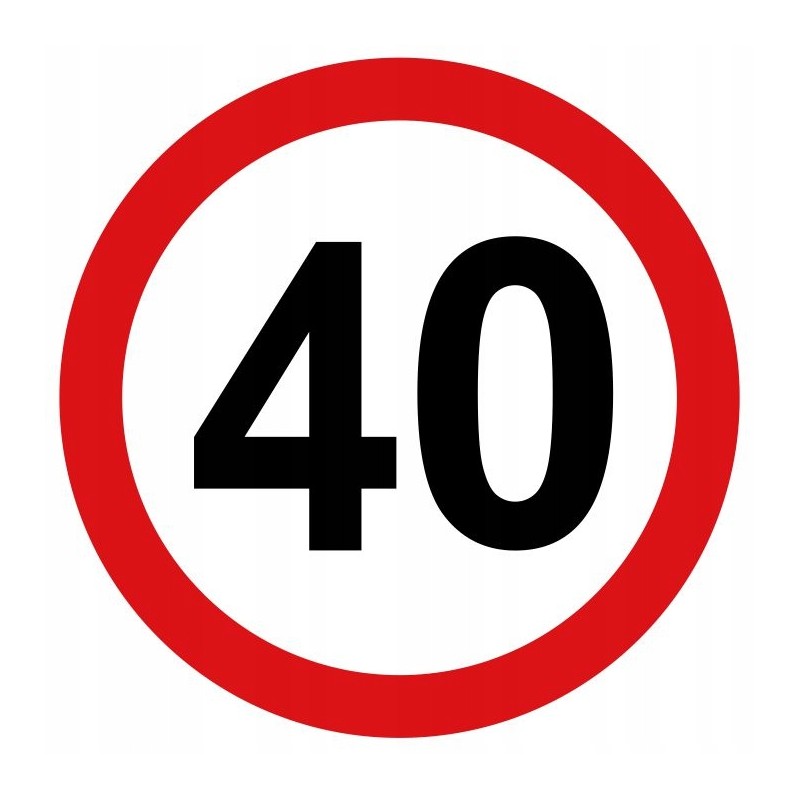Sticker speed limit 40km sign width 20cm