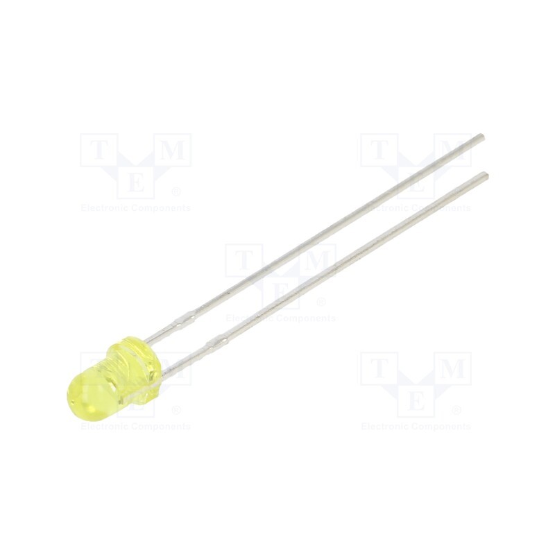 1 pcs x OPTOSUPPLY - OSY53133A-VV - LED, 3mm, yellow, 2180mcd, 30°, Front: convex, 2.5÷15V, No.of term: 2