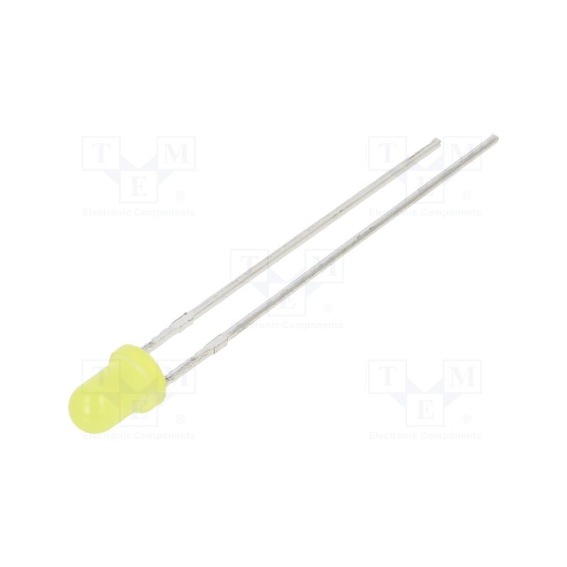 1 pcs x OPTOSUPPLY - OSY53144A-VV - LED, 3mm, yellow, 400mcd, 40°, Front: convex, 2.5÷15V, No.of term: 2