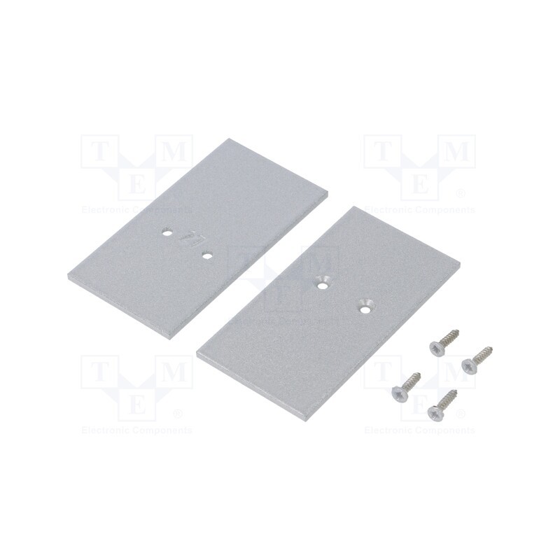 1 set x TOPMET - V4570022S - Cap for LED profiles, silver, 2pcs, steel, 33.4x62.3x2mm