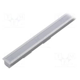1 set x TOPMET - DEEP10 C/U ANOD 1M SET STANDARD - Profiles for LED modules, white, natural, L: 1m, DEEP10, aluminium