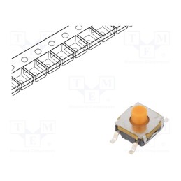 2 pcs x C&K - KSC422G 70 SH LFS - Microswitch TACT, SPST-NO, Pos: 2, 0.05A/32VDC, SMT, none, 1.7N
