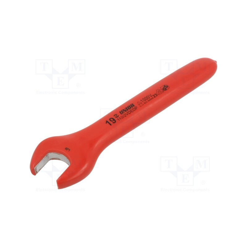 1 pcs x UNIOR - 612182 - Wrench, insulated,single sided,spanner, 19mm, 110/2VDEDP
