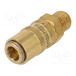 1 pcs x PNEUMAT-S06H GZ14 - Quick connection coupling, straight, max.10bar, brass, Seal: FPM