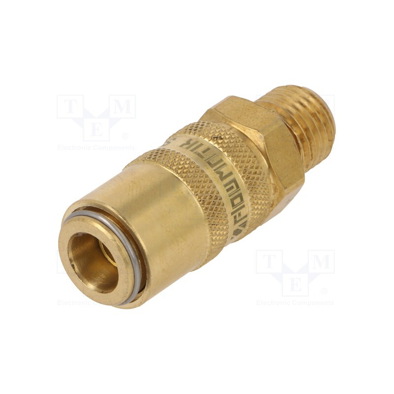1 pcs x PNEUMAT-S06H GZ14 - Quick connection coupling, straight, max.10bar, brass, Seal: FPM