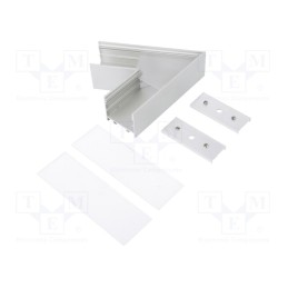 1 set x TOPMET - V4660020S - Connector 60°, silver, aluminium, anodized, VARIO30-02