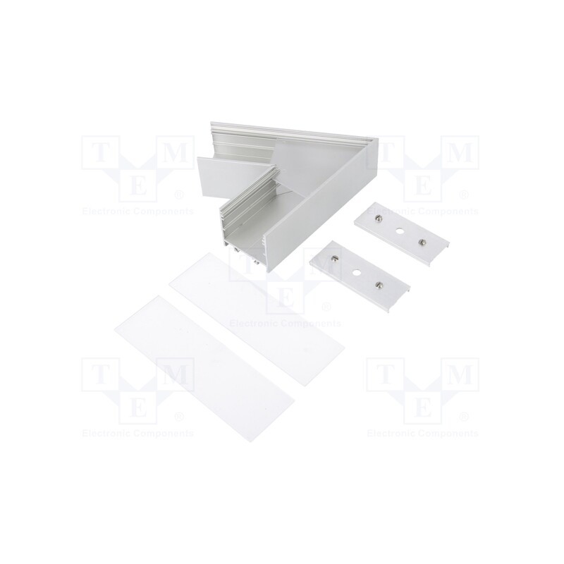 1 set x TOPMET - V4660020S - Connector 60°, silver, aluminium, anodized, VARIO30-02