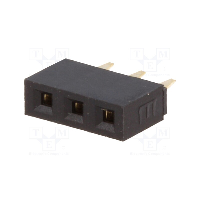 2 pcs x NINIGI - ZL305-03 - Socket, pin strips, female, PIN: 3, straight, 2.54mm, THT, 1x3, L3mm