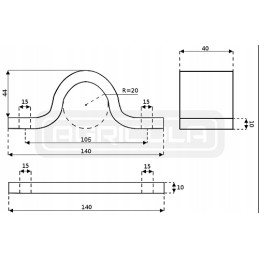 Hydraulic trailer cylinder 700mm 5t on the rear attachment