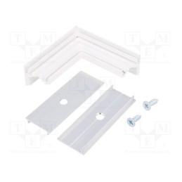 1 set x TOPMET - 83110001 - Connector 90°, white, aluminium, CORNER10