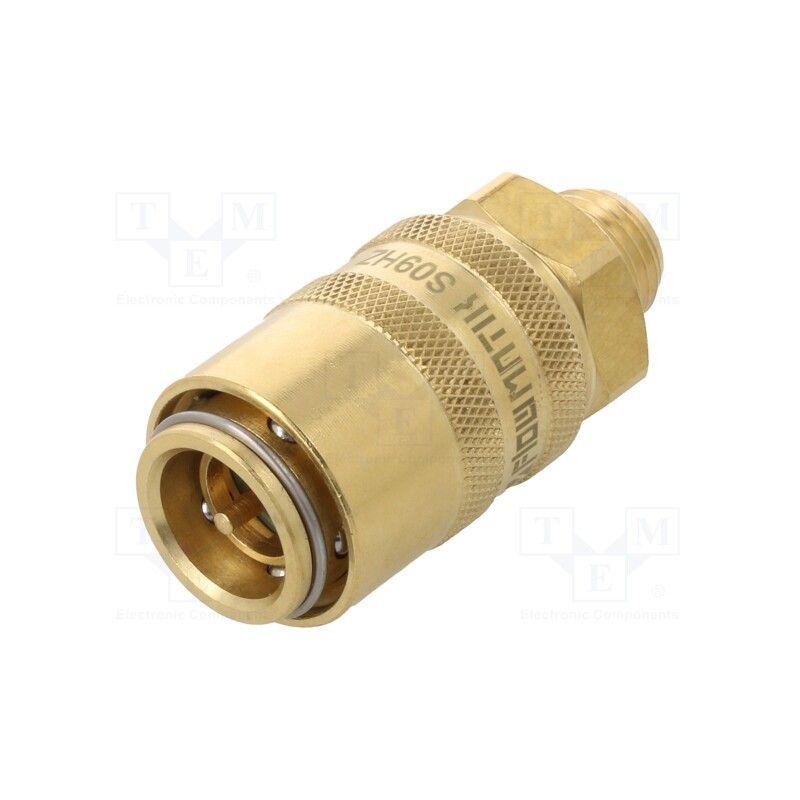 1 pcs x PNEUMAT-S09HZ GZ14 - Quick connection coupling, straight,with valve, max.15bar