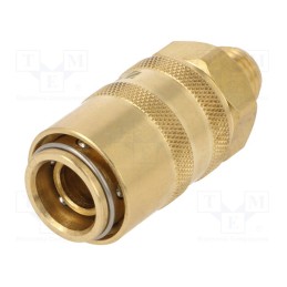 1 pcs x PNEUMAT-S09H GZ14 - Quick connection coupling, straight, max.15bar, brass, Seal: FPM