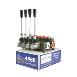 Hydraulic distributor, 4 sections, 80l, for rounds