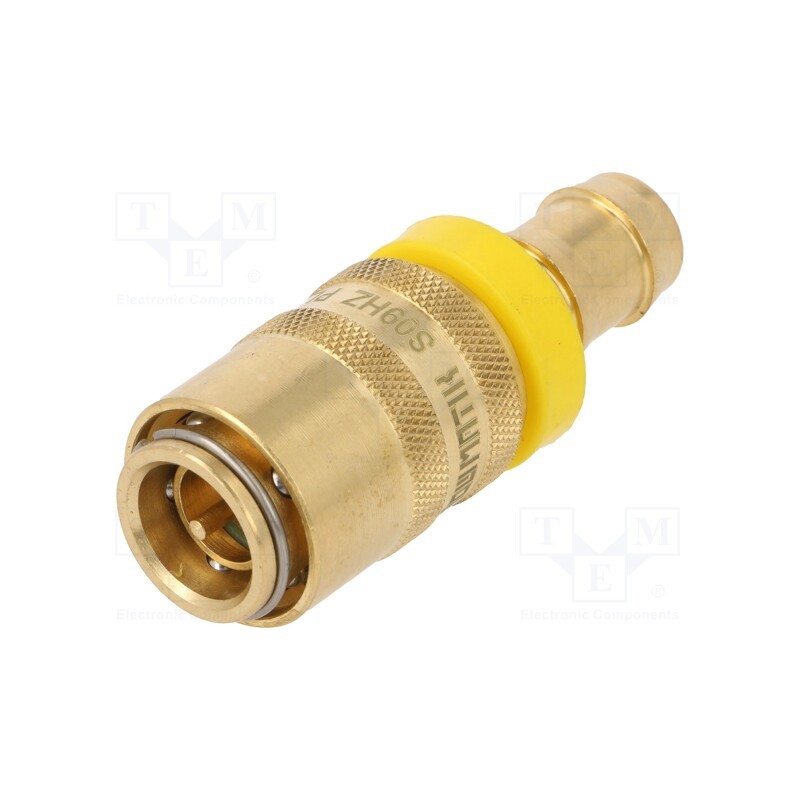 1 pcs x PNEUMAT-S09HZ PL13 - Quick connection coupling, straight,with valve, max.15bar
