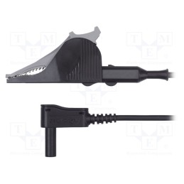 1 pcs x SCHu00dcTZINGER - MSWSAK 7418 / 2.5 / 150 / SW - Test lead, 32A, angular banana plug 4mm x2,aligator clip, black