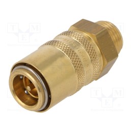 1 pcs x PNEUMAT-S09HZ GZ38 - Quick connection coupling, straight,with valve, max.15bar