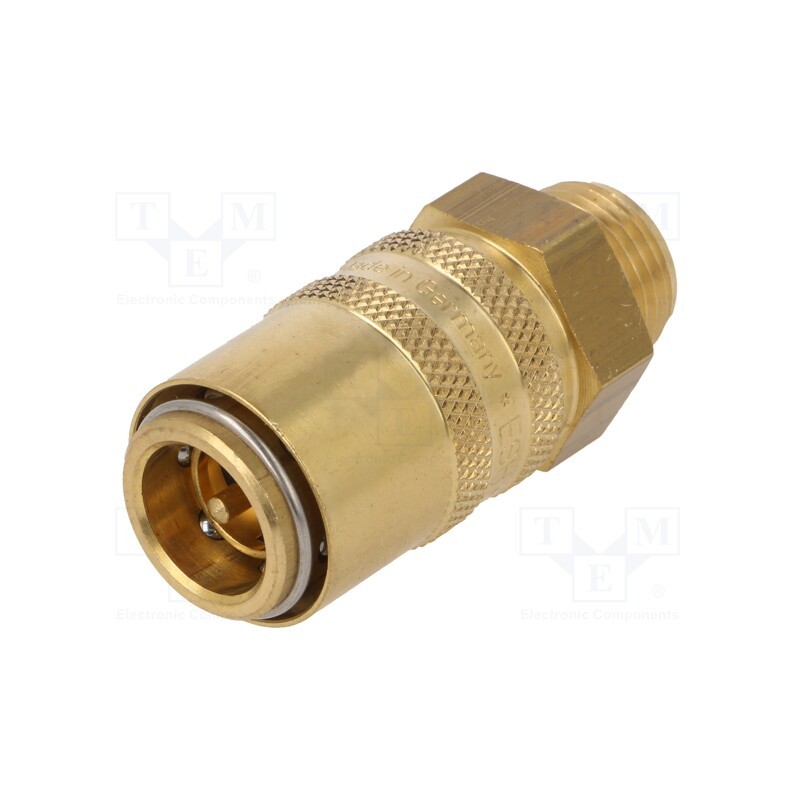 1 pcs x PNEUMAT-S09HZ GZ38 - Quick connection coupling, straight,with valve, max.15bar