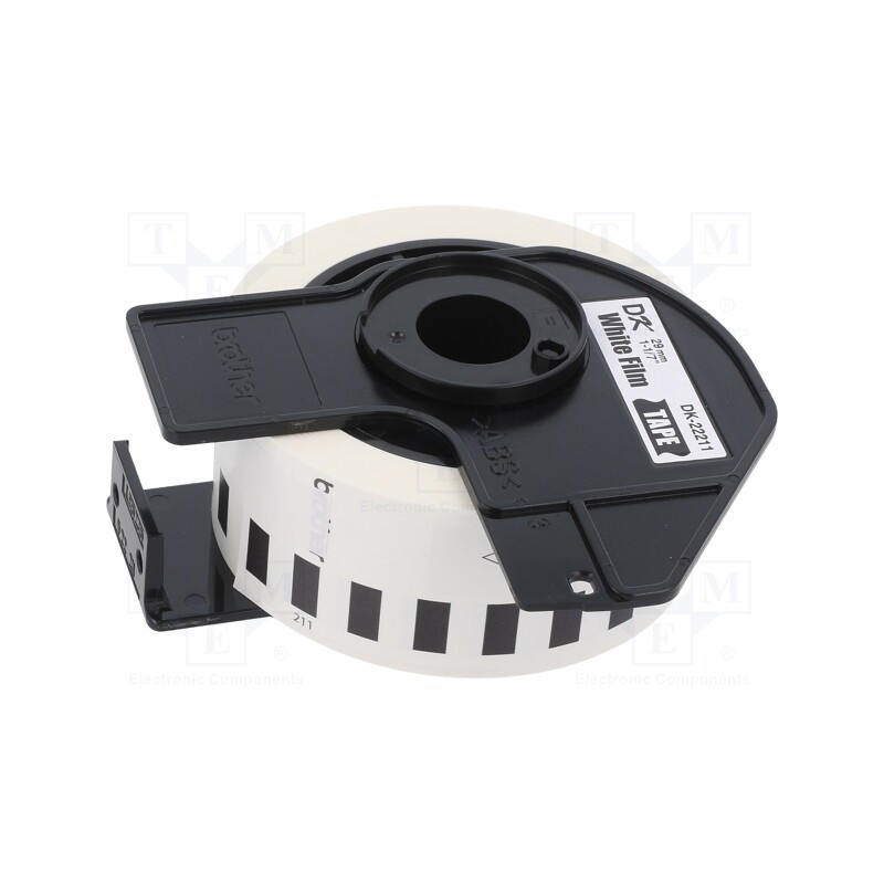 1 pcs x BROTHER - DK-22211 - Foil tape, 29mm, 15.24m, white, Character colour: black, glued