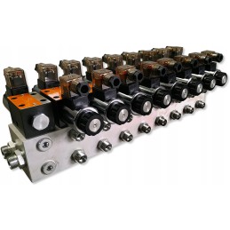 Cetop hydraulic distributor 8 sections 60l 12v