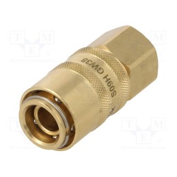 1 pcs x PNEUMAT-S09H GW38 - Quick connection coupling, straight, max.15bar, brass, Seal: FPM
