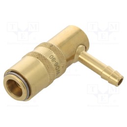 1 pcs x PNEUMAT-S06H WO6-90 - Quick connection coupling, angled 90°, max.10bar, brass, D: 6mm
