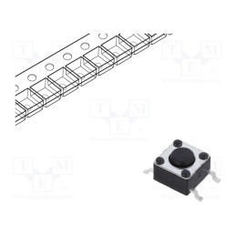 5 pcs x SCHURTER - 1301.9314.24 - Microswitch TACT, SPST-NO, Pos: 2, 0.05A/12VDC, SMT, none, 1.6N