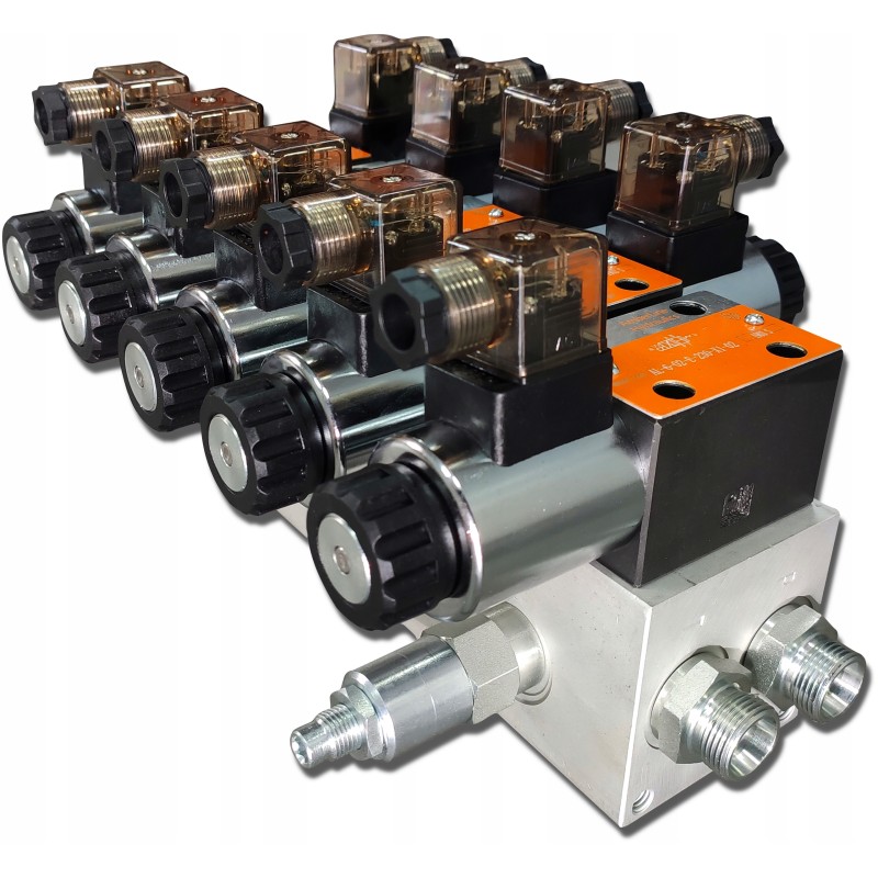 Cetop hydraulic distributor, 4 sections, 60l, 24v