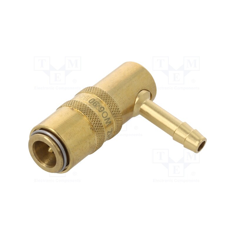 1 pcs x PNEUMAT-S06HZ WO6-90 - Quick connection coupling, angled 90°,with valve, max.10bar