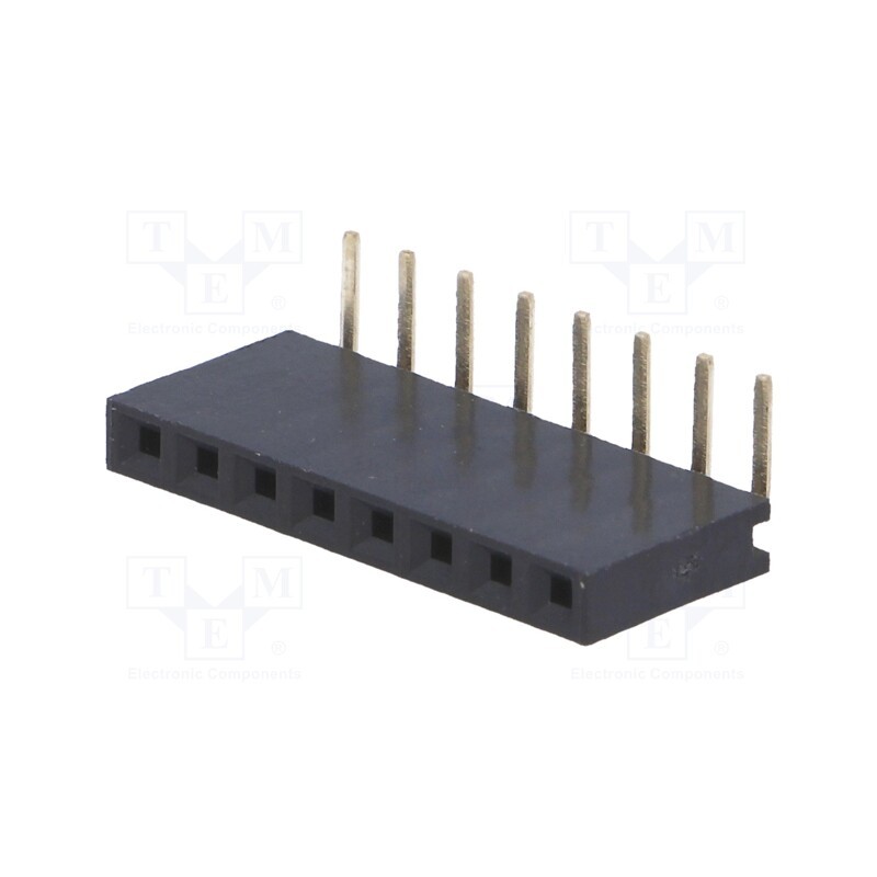 2 pcs x CONNFLY - DS1024-1*8R2 - Socket, pin strips, female, PIN: 8, angled 90°, 2.54mm, THT, 1x8