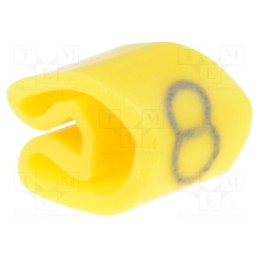 200 pcs x WEIDMu00dcLLER - 252611526 - Markers, Marking: 8, 3÷5mm, PVC, yellow, -30÷80°C, leaded, UL94V-0