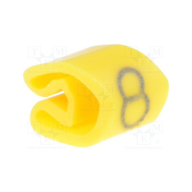 200 pcs x WEIDMu00dcLLER - 252611526 - Markers, Marking: 8, 3÷5mm, PVC, yellow, -30÷80°C, leaded, UL94V-0