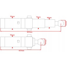 Hydra rear tipping cylinder d35, stroke 520 mm