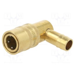 1 pcs x PNEUMAT-S09D WO13-90 - Quick connection coupling, angled 90°, max.15bar, brass, D: 13mm