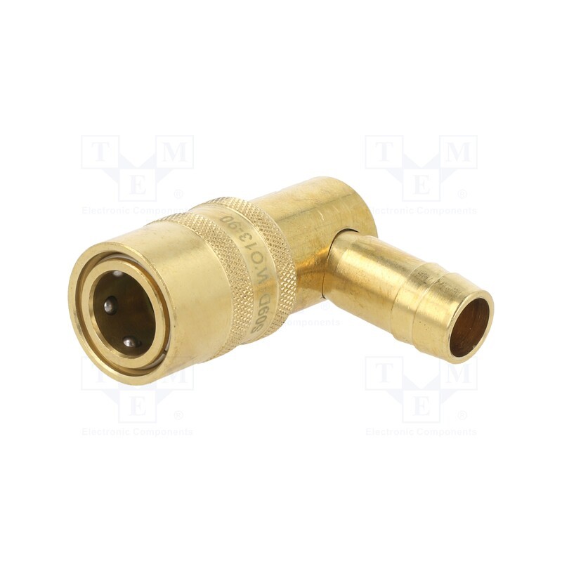 1 pcs x PNEUMAT-S09D WO13-90 - Quick connection coupling, angled 90°, max.15bar, brass, D: 13mm