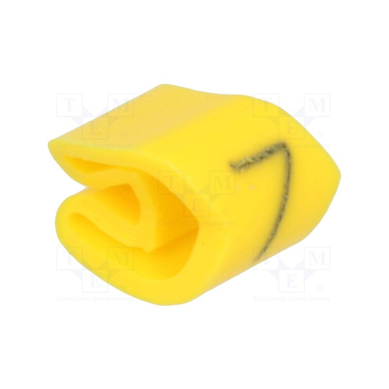 200 pcs x WEIDMu00dcLLER - 252611523 - Markers, Marking: 7, 3÷5mm, PVC, yellow, -30÷80°C, leaded, UL94V-0