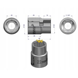 Hexagon socket 3 4 22 mm din 3124 warynski