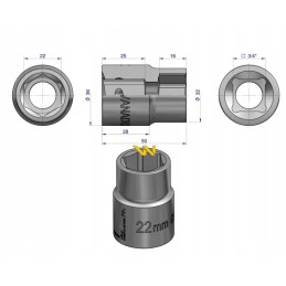 Hexagon socket 3 4 22 mm din 3124 warynski