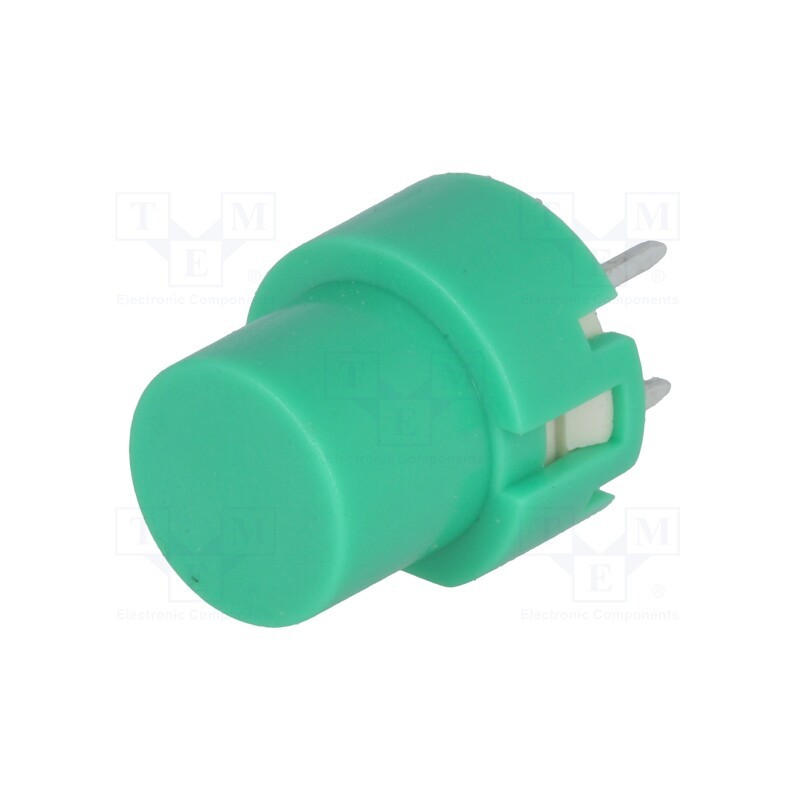 2 pcs x HIGHLY ELECTRIC - KS01-BV-G - Switch: keypad, Pos: 2, SPST-NO, 0.01A/35VDC, green, THT, 1.3N, round