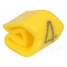200 pcs x WEIDMu00dcLLER - 252611514 - Markers, Marking: 4, 3÷5mm, PVC, yellow, -30÷80°C, leaded, UL94V-0