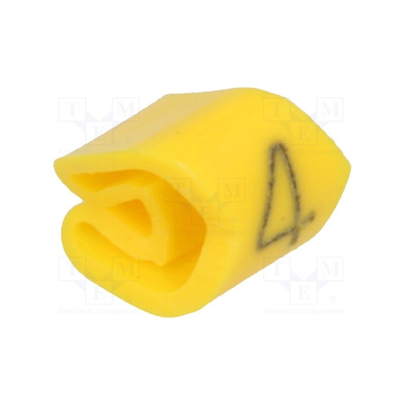 200 pcs x WEIDMu00dcLLER - 252611514 - Markers, Marking: 4, 3÷5mm, PVC, yellow, -30÷80°C, leaded, UL94V-0
