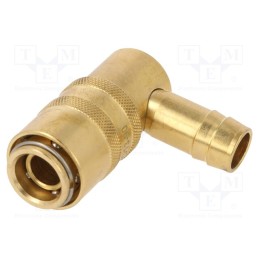1 pcs x PNEUMAT-S09H WO13-90 - Quick connection coupling, angled 90°, max.15bar, brass, D: 13mm