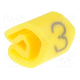 200 pcs x WEIDMu00dcLLER - 252611511 - Markers, Marking: 3, 3÷5mm, PVC, yellow, -30÷80°C, leaded, UL94V-0